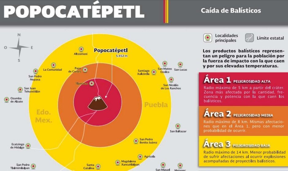 Conoce El Mapa De Riesgo Volc Nico Del Popocat Petl